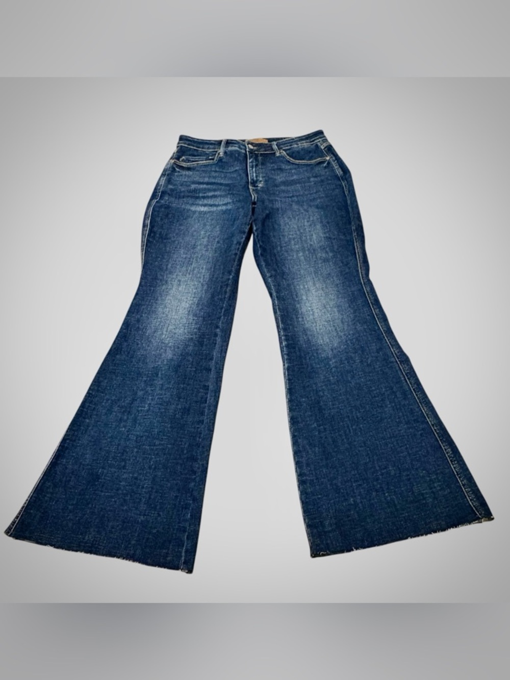 JUDY BLUE Los Angeles Flare Fit High Rise Dark Wash Stretch Jeans 14W Plus Retro - Picture 2 of 16